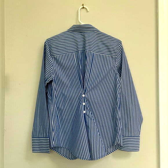 Elizabeth and James Blue and White Button Down-Medium - Picture 2 of 4